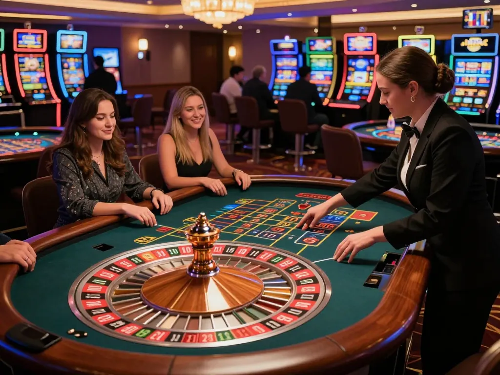 Players engaging at a roulette table showcasing the vibrant atmosphere of Jogoluck casino gaming.