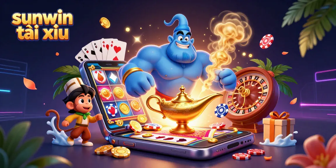Experience thrilling moments with sunwin tài xỉu, featuring exciting casino elements in a vibrant scene.