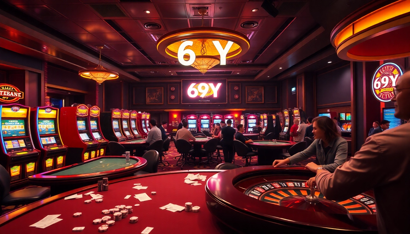 Jogadores participando de uma jogada estratégica em um cassino de luxo, perfeito para entusiastas de 69Y.