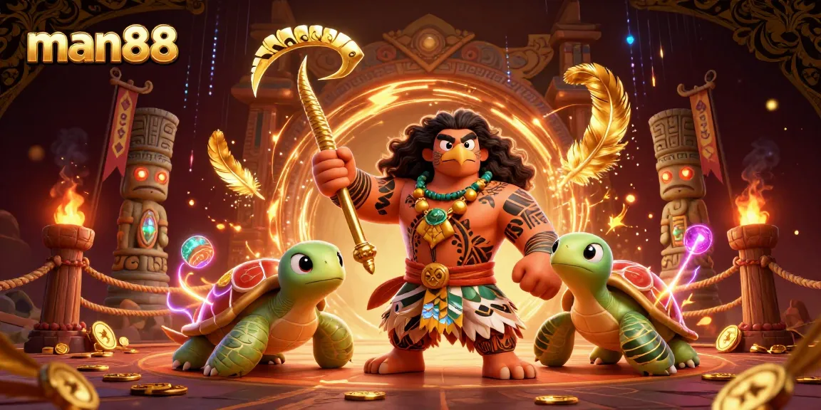 Experience thrilling gameplay at man88 with a vibrant scene featuring a demigod and auspicious elements.
