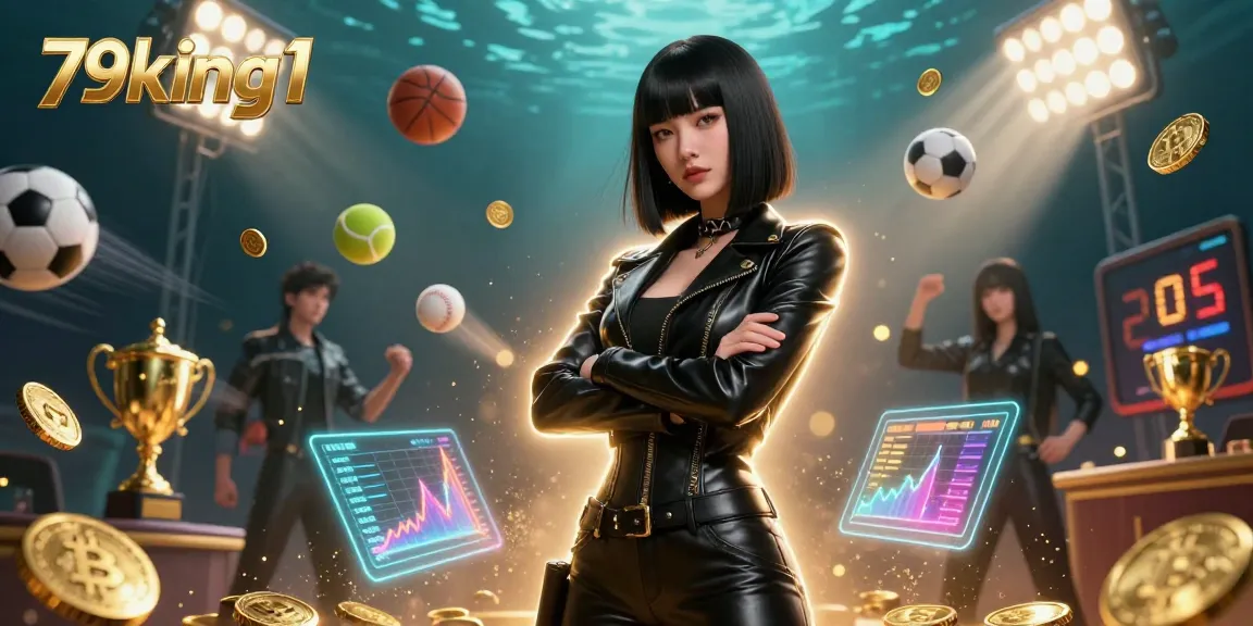 Engage with the thrilling casino experience at 79king1, showcasing a stunning Asian woman and electrifying gaming elements.