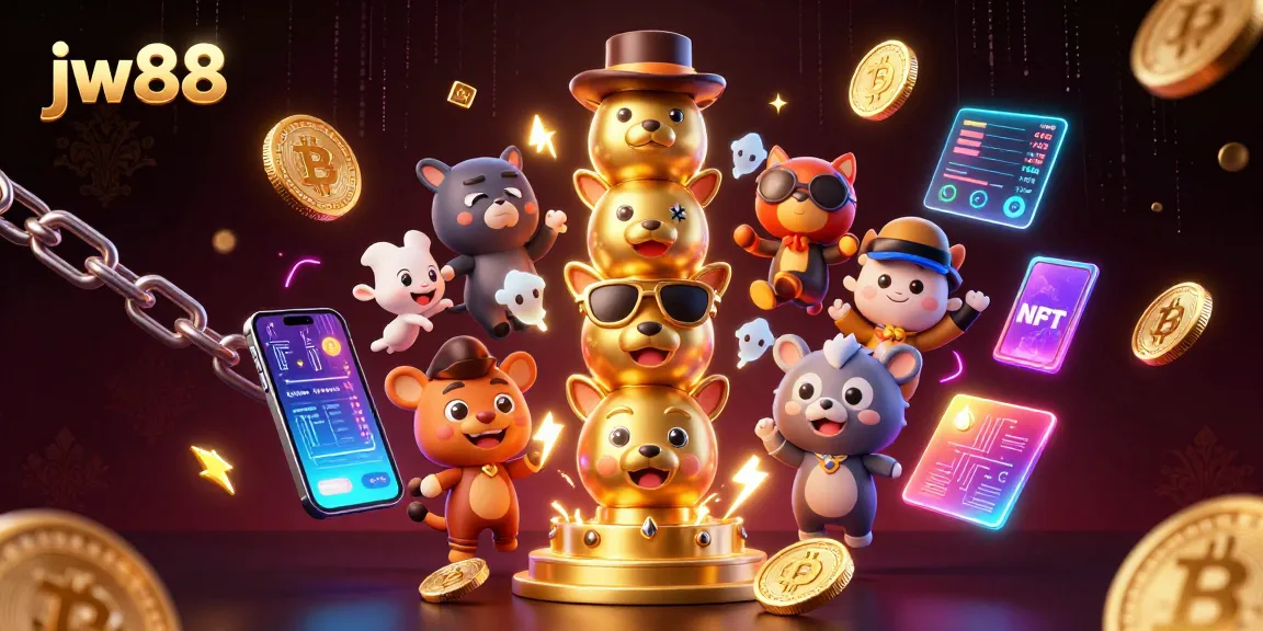 Elevate your gameplay at jw88, featuring a dynamic totem and crypto elements in a rich casino scene.