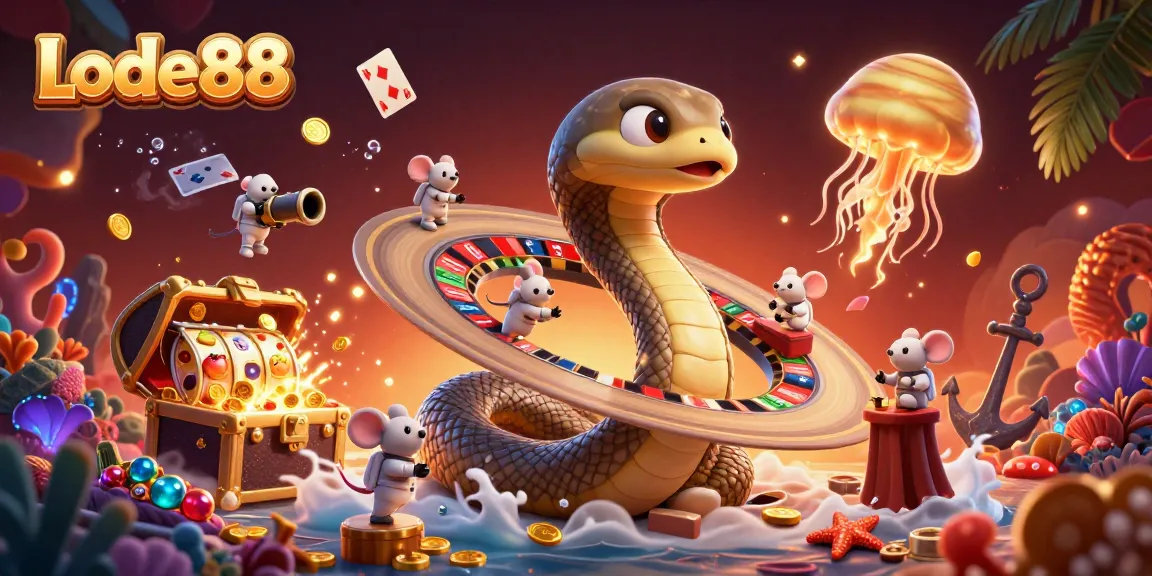 Lode88 Casino players enjoying vibrant and dynamic betting with colorful cosmic elements.