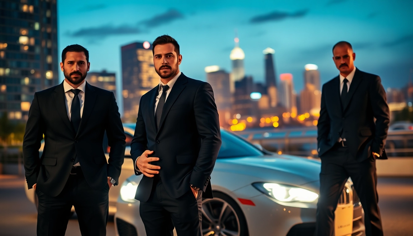 Ensure Family Protection with professional bodyguards in a luxurious urban setting.