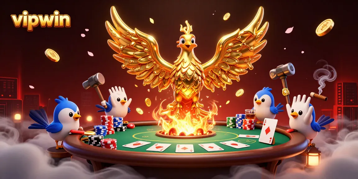 Experience thrilling poker action at vipwin with a phoenix motif rich in gold and dynamic gaming elements.