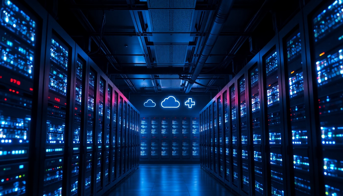 Efficient server room highlighting adult hosting services with advanced technology.