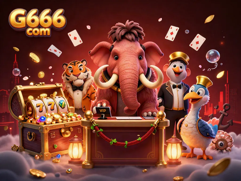 Experience the excitement at G666 com with vibrant casino elements and captivating characters.