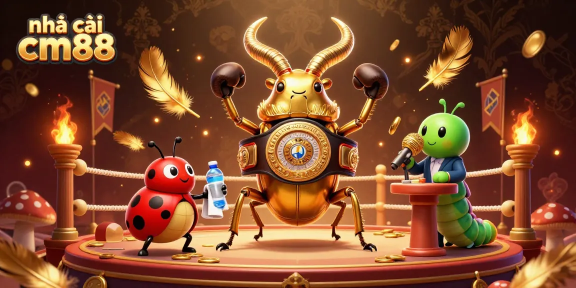 Engage with the vibrant world of nhà cái cm88 featuring a fierce boxing match between unique characters against a rich gambling backdrop.