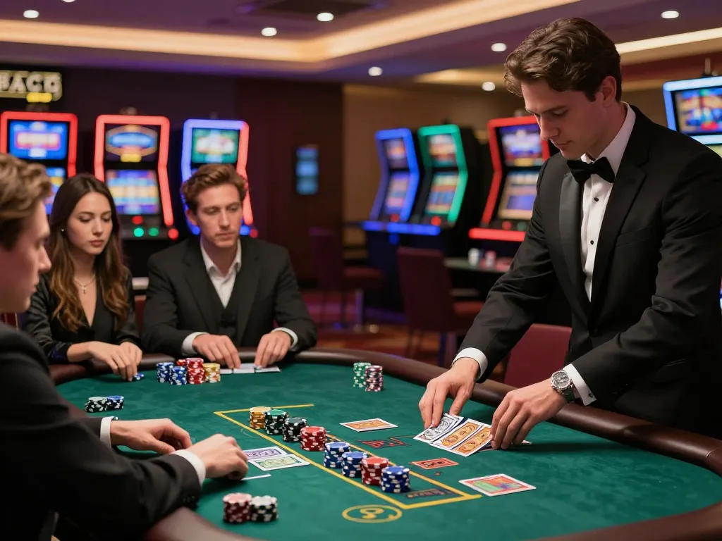Players at a blackjack table enjoying the thrill of gaming at 27G casino.