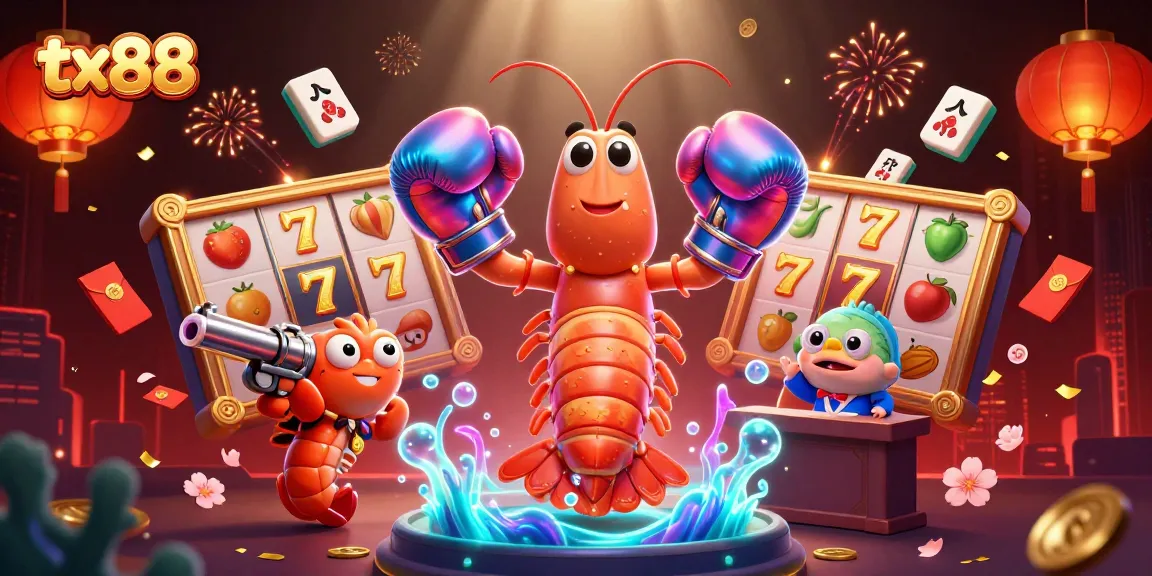 Engage in winning strategies with tx88 as vibrant characters celebrate around dynamic casino games.
