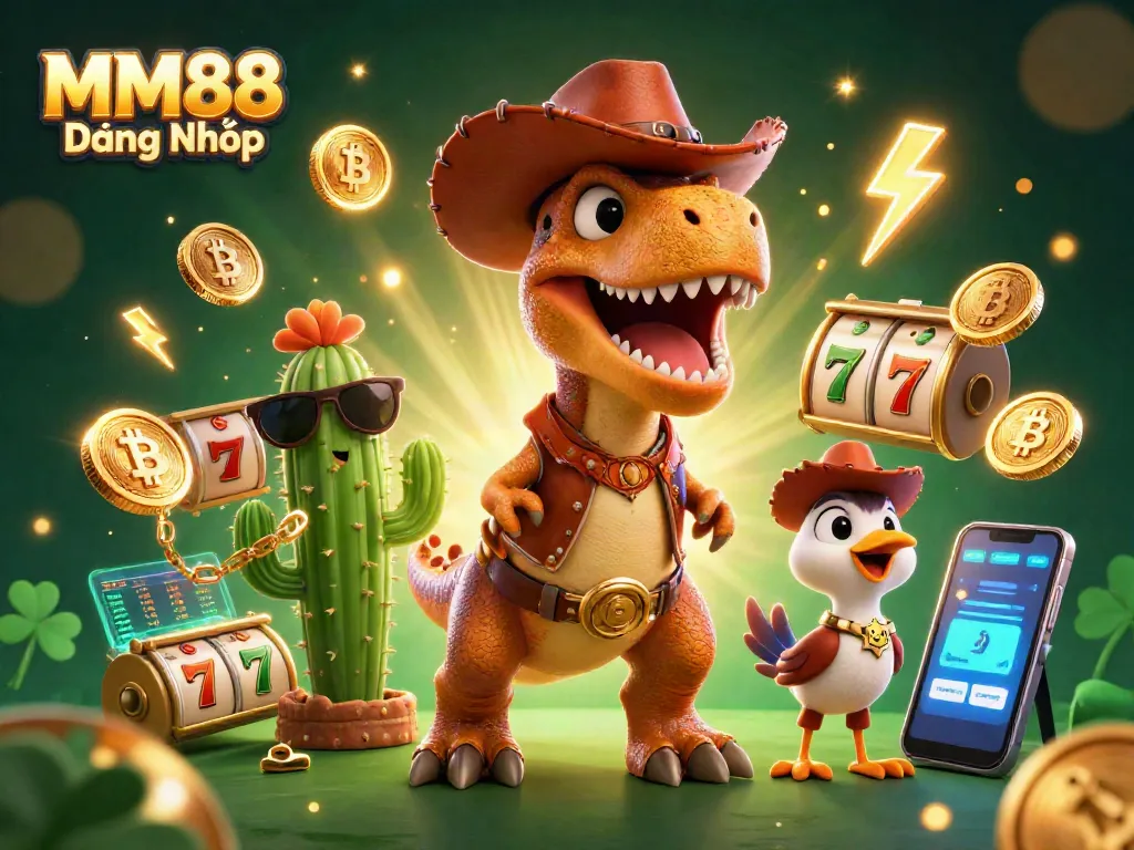Engage in MM88 Đăng Nhập while enjoying thrilling slot games with colorful characters and crypto elements.