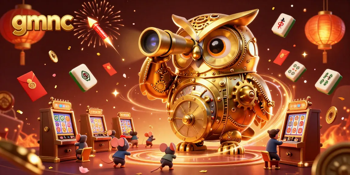 Experience the thrilling world of gmnc with captivating golden owls and vibrant casino elements.