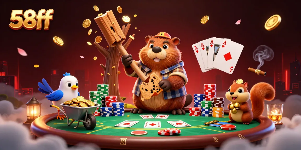Engage with thrilling slot action at 58ff featuring playful characters and vibrant casino elements.