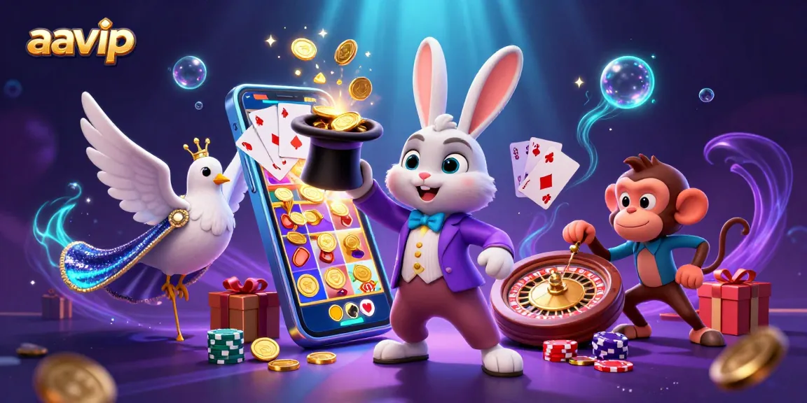 Try your luck at aavip with slot games and festive 3D circus characters celebrating wins!