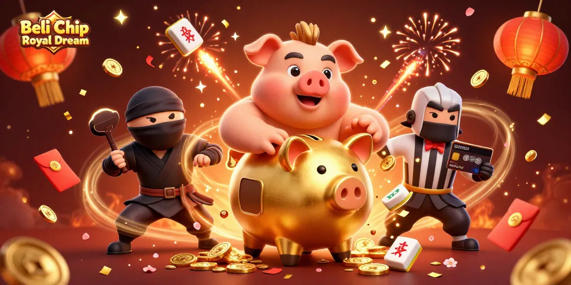 Beli Chip Royal Dream dengan mudah melalui ilustrasi permainan yang penuh warna dan dinamis.