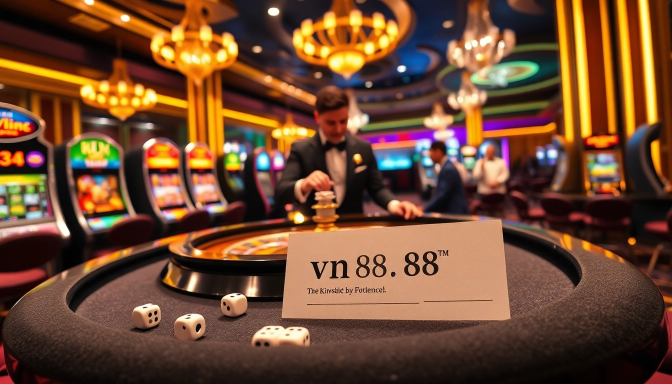 Experience the excitement of casino games with vn 88 featuring roulette, cards, and vibrant slot machines.