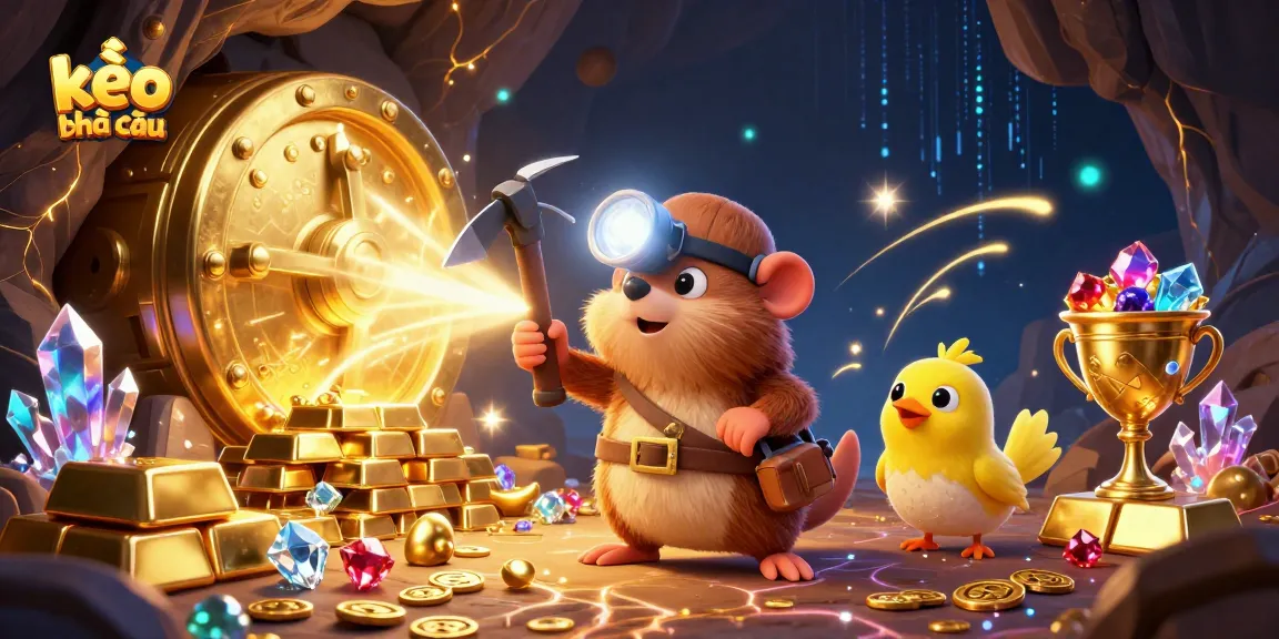 Engage with kèo nhà cái through this treasure hunt scene bursting with gems and gold excitement.