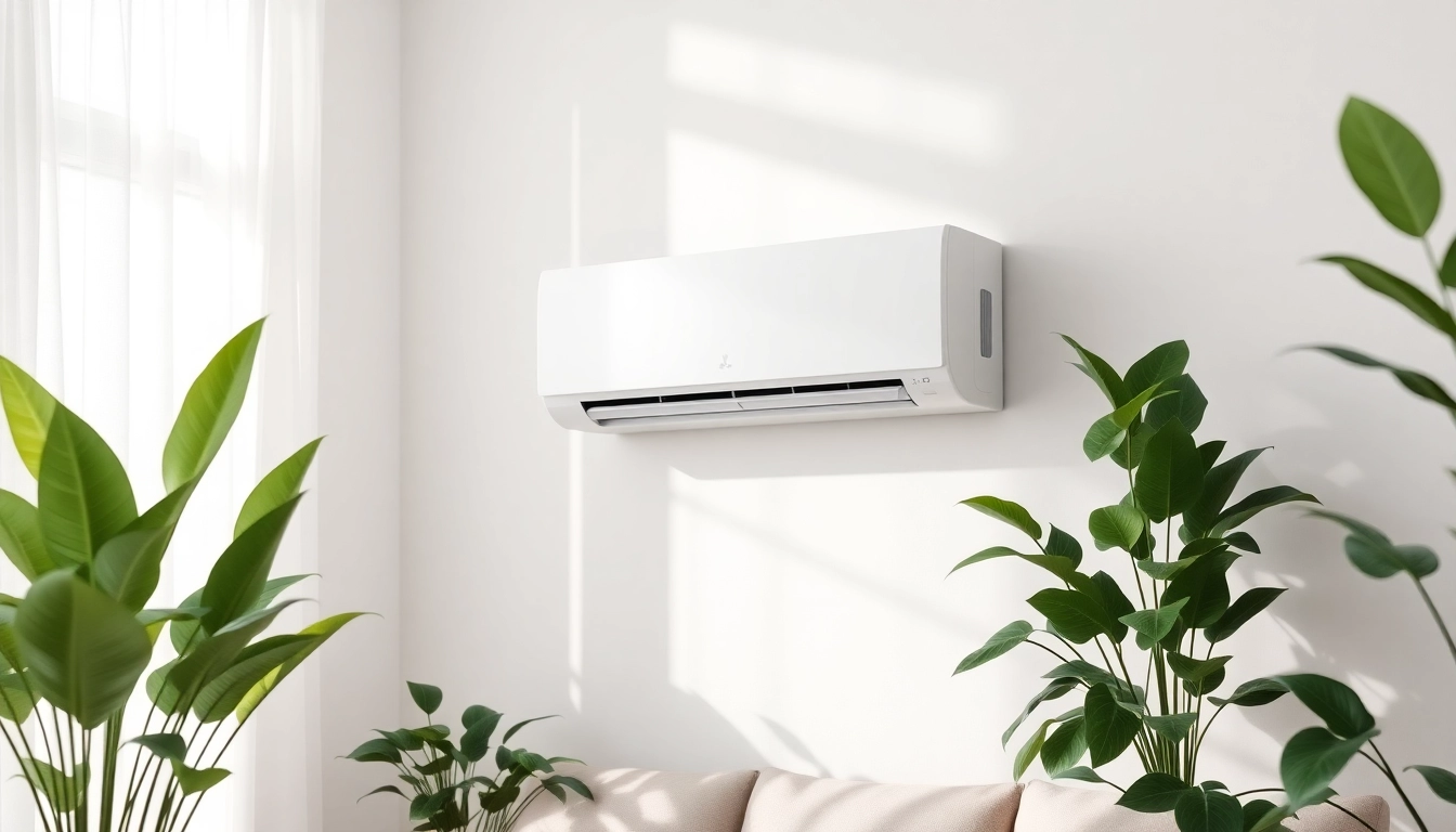 Install a Mitsubishi mini split AC unit in a modern living room for efficient cooling.