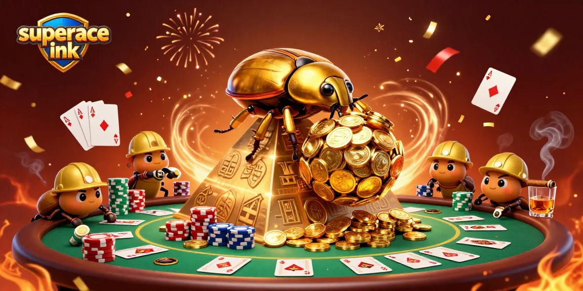 Experience unmatched excitement with superace ink as golden beetles celebrate casino victories.