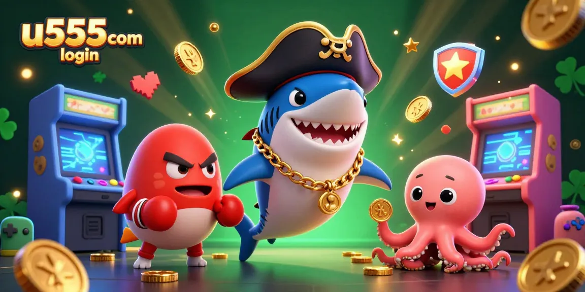 Engage in thrilling games with u555com login featuring cartoon characters and vibrant casino elements.
