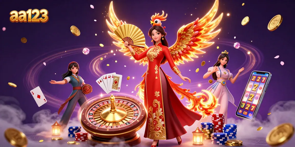 Experimente jogos emocionantes no aa123 com uma cena vibrante de uma fantasia de cassino, apresentando personagens dinâmicos.