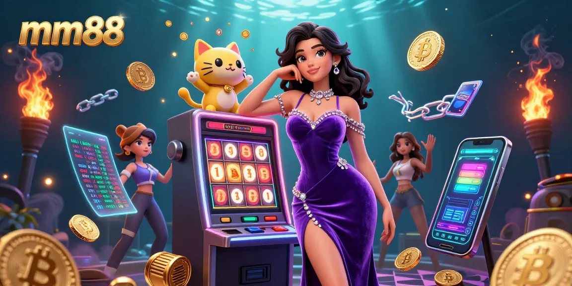 Experience thrilling wins at mm88, featuring a glamorous jackpot scene with vibrant casino elements.