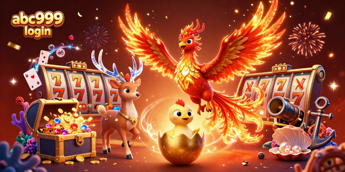 Win big with abc999 login in a vibrant casino adventure featuring mythical creatures and treasures.