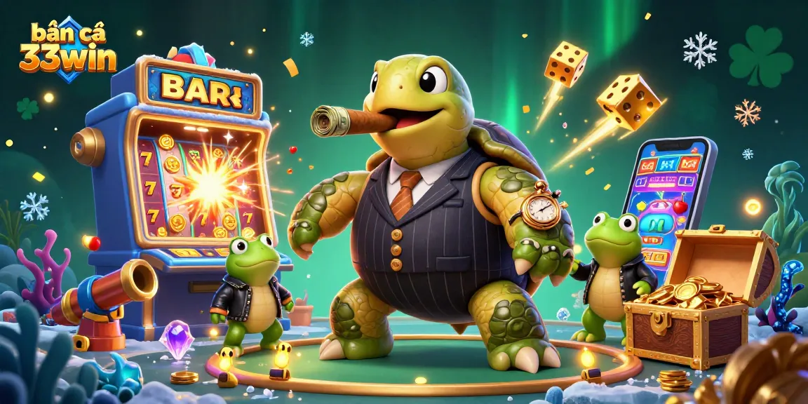 Experience thrilling gameplay with bắn cá 33win as the snapping turtle takes center stage, surrounded by vibrant underwater action.